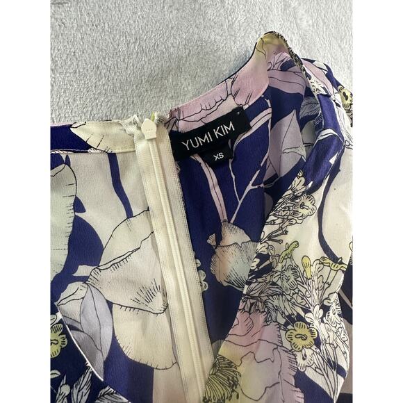 Yumi Kim Bora Bora Navy Floral Print Silk Dress - Size XS - Picture 4 of 6
